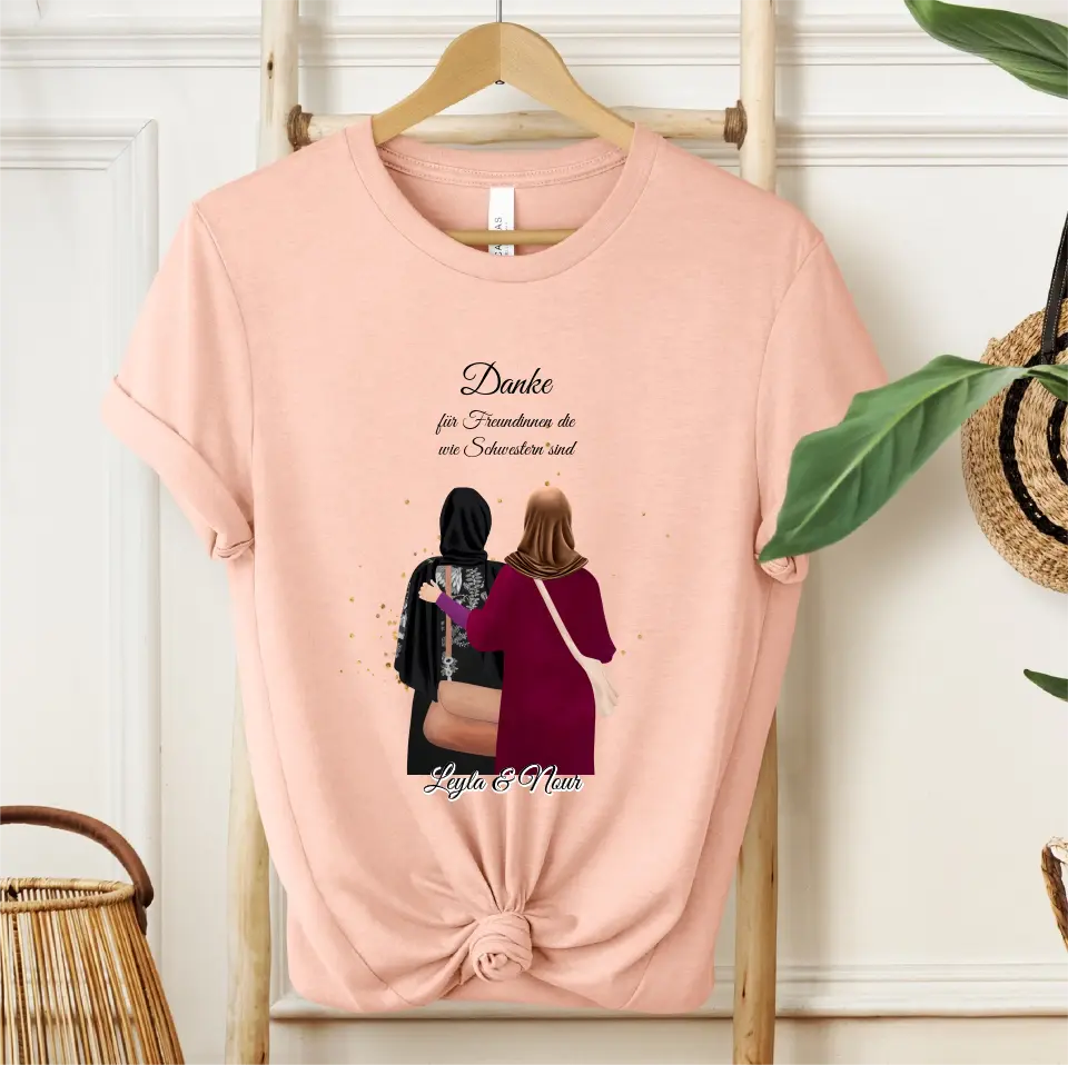 Muslim Freundinnen T-Shirt (Haare & Hijab)