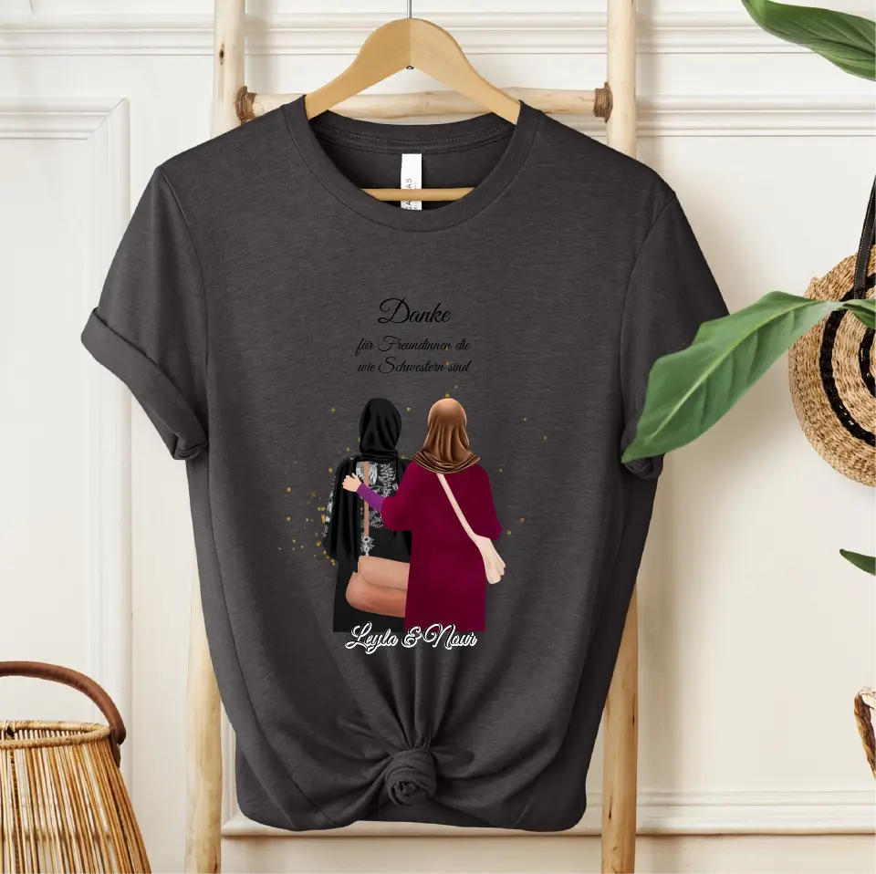 Muslim Freundinnen T-Shirt (Haare & Hijab)