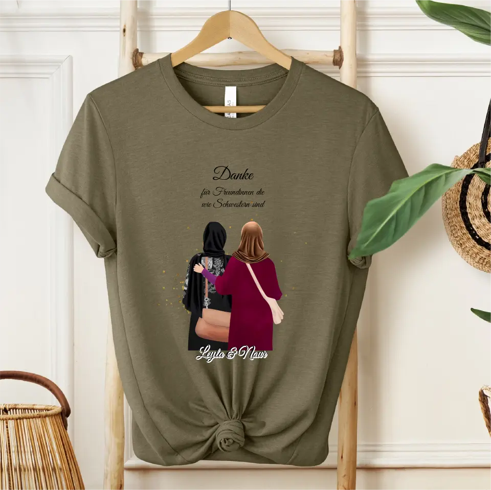 Muslim Freundinnen T-Shirt (Haare & Hijab)