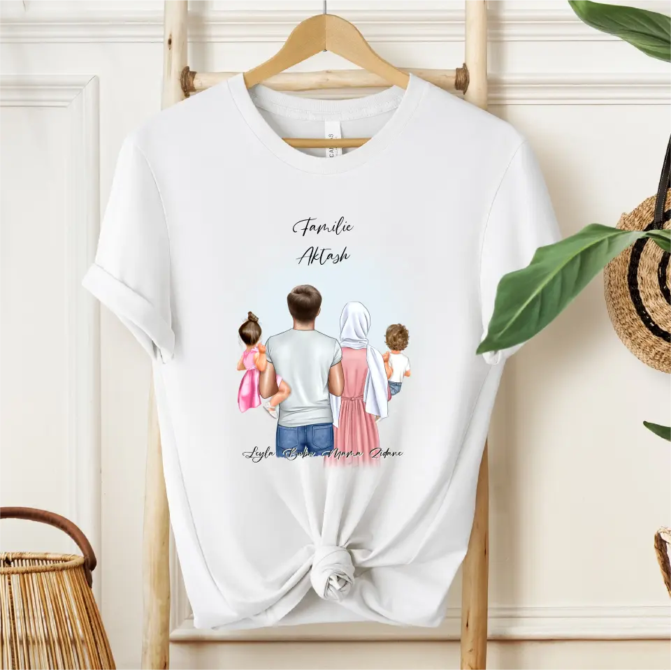 Papa Mama & 1-2 Babys T-Shirt (Haare & Hijab)