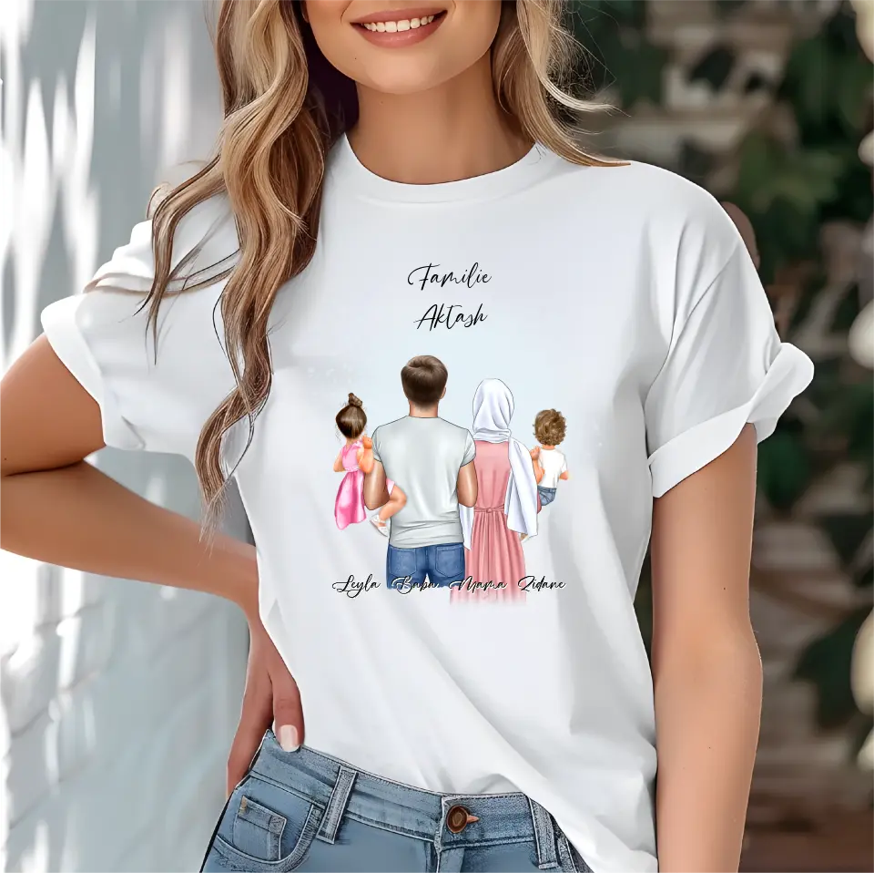 Papa Mama & 1-2 Babys T-Shirt (Haare & Hijab)