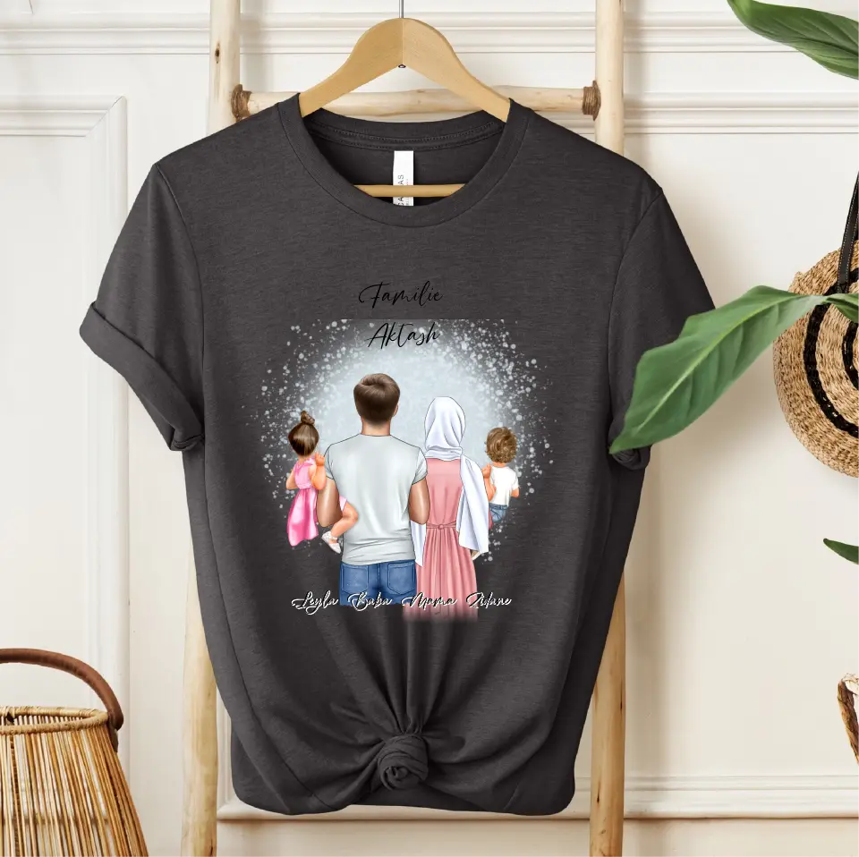 Papa Mama & 1-2 Babys T-Shirt (Haare & Hijab)