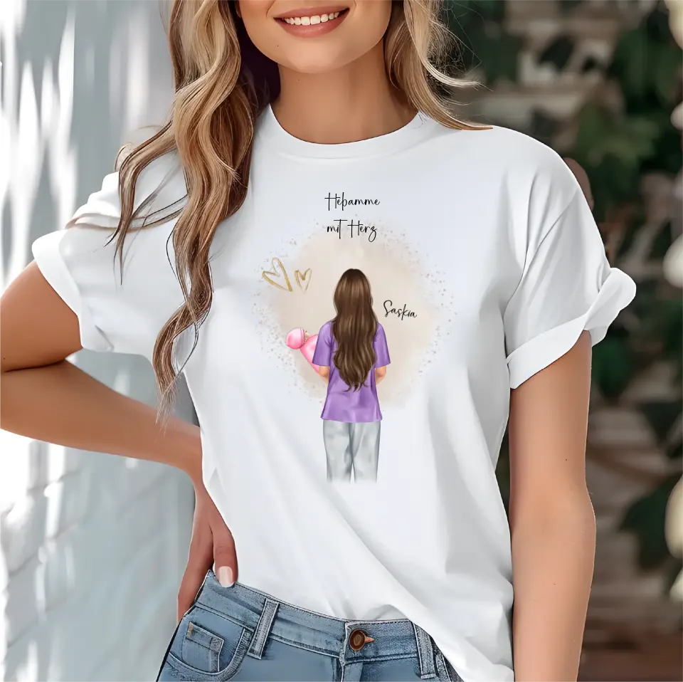 Personalisierte Hebamme T-Shirt