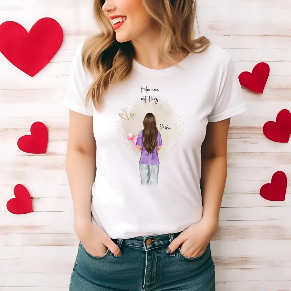 Personalisierte Hebamme T-Shirt