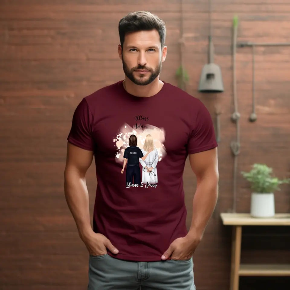 Polizei & Ärztin Personalisiert T-Shirt