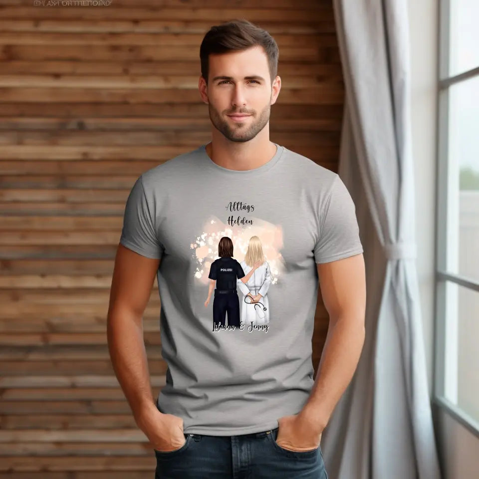 Polizei & Ärztin Personalisiert T-Shirt