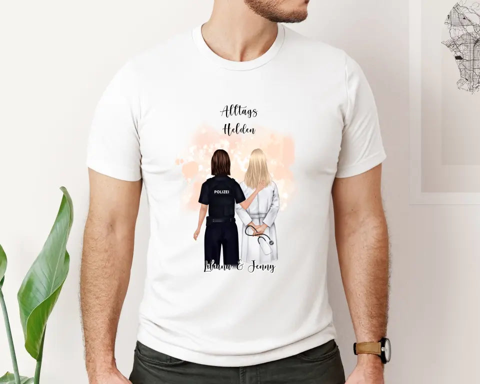 Polizei & Ärztin Personalisiert T-Shirt