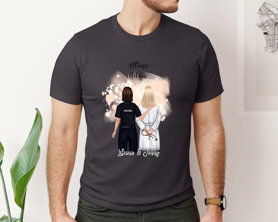 Polizei & Ärztin Personalisiert T-Shirt