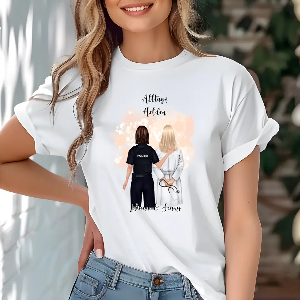Polizei & Ärztin Personalisiert T-Shirt