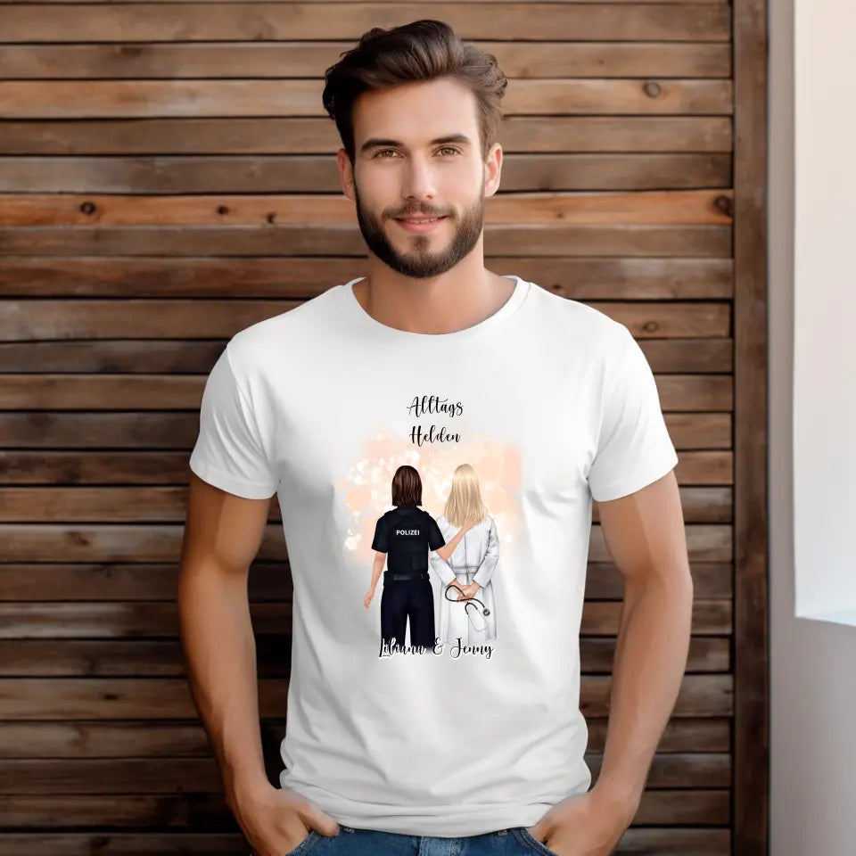 Polizei & Ärztin Personalisiert T-Shirt