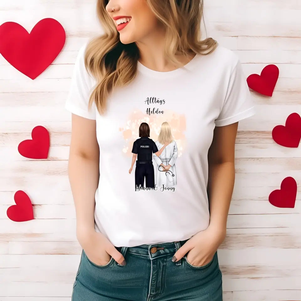 Polizei & Ärztin Personalisiert T-Shirt