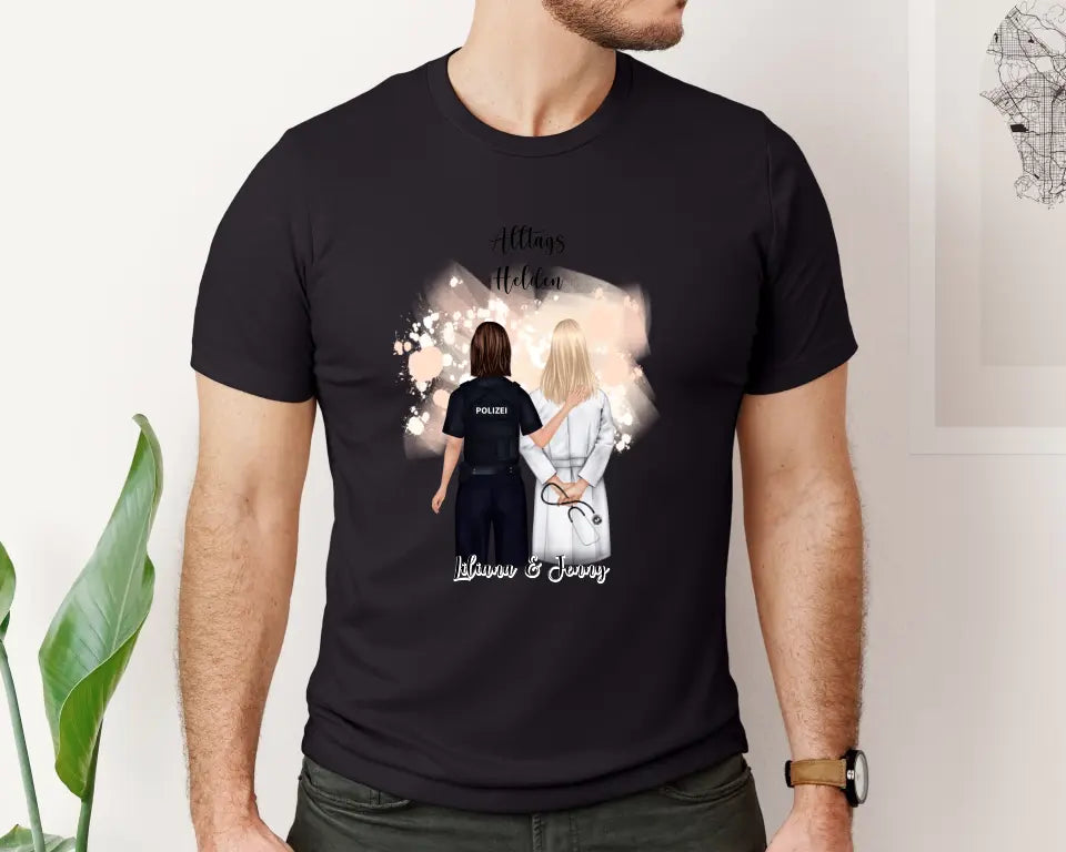 Polizei & Ärztin Personalisiert T-Shirt