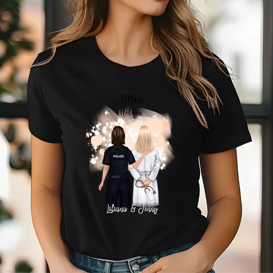 Polizei & Ärztin Personalisiert T-Shirt