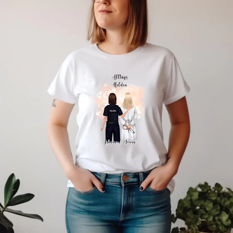 Polizei & Ärztin Personalisiert T-Shirt