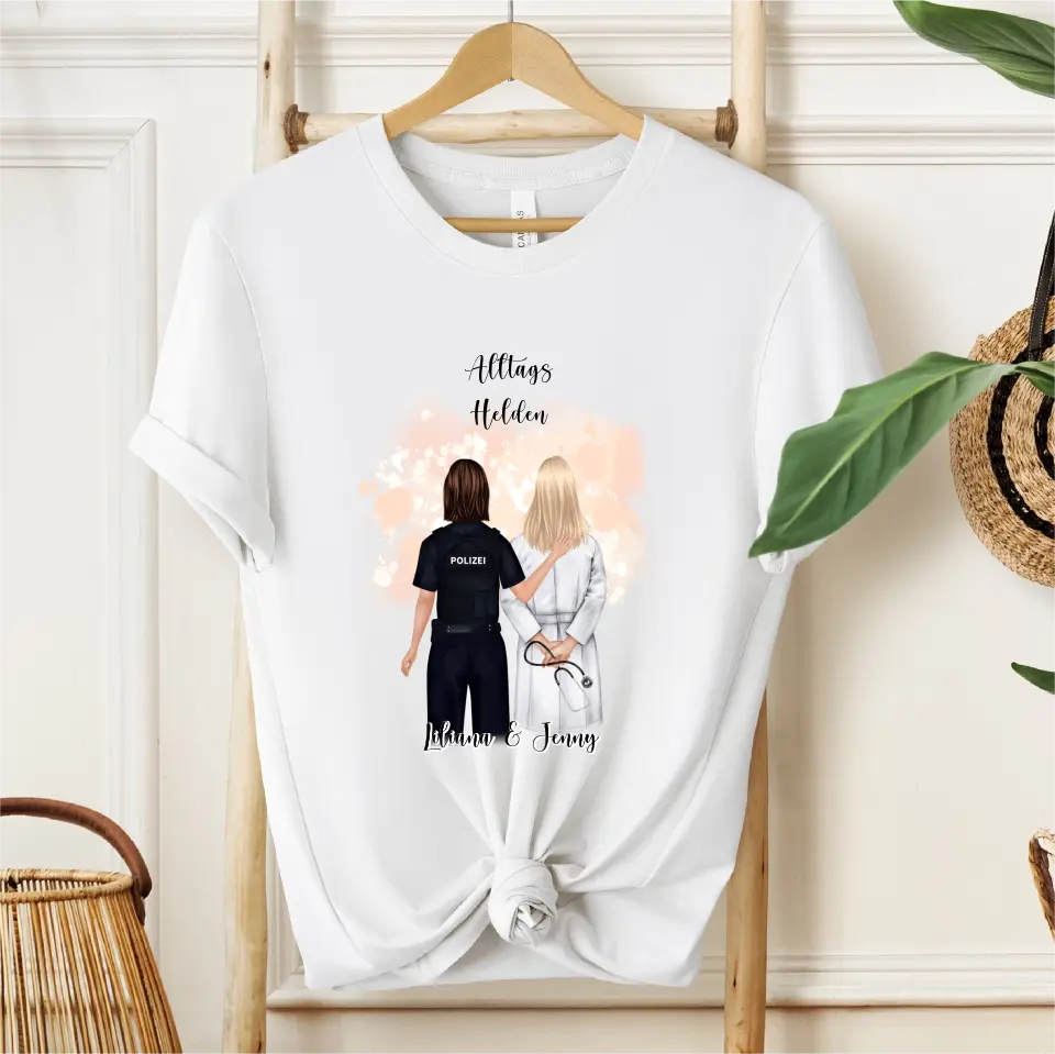 Polizei & Ärztin Personalisiert T-Shirt