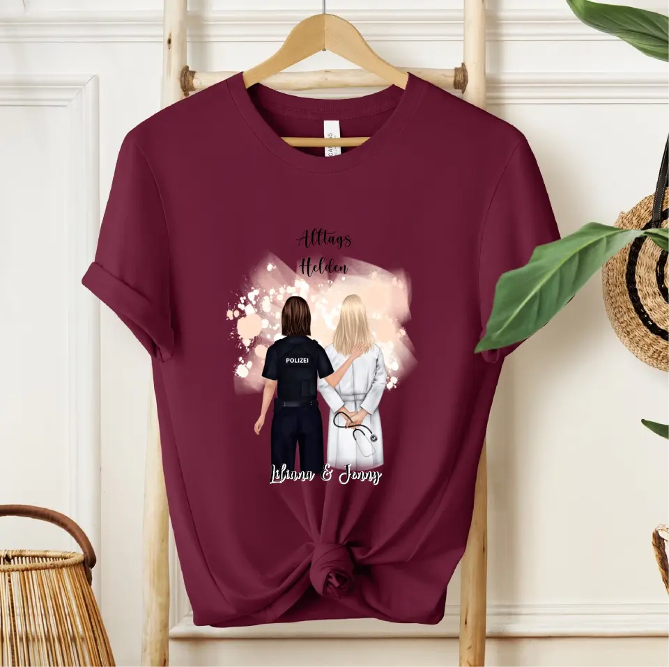 Polizei & Ärztin Personalisiert T-Shirt