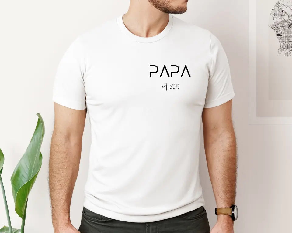 Personalisiertes T-Shirt Papa seit...