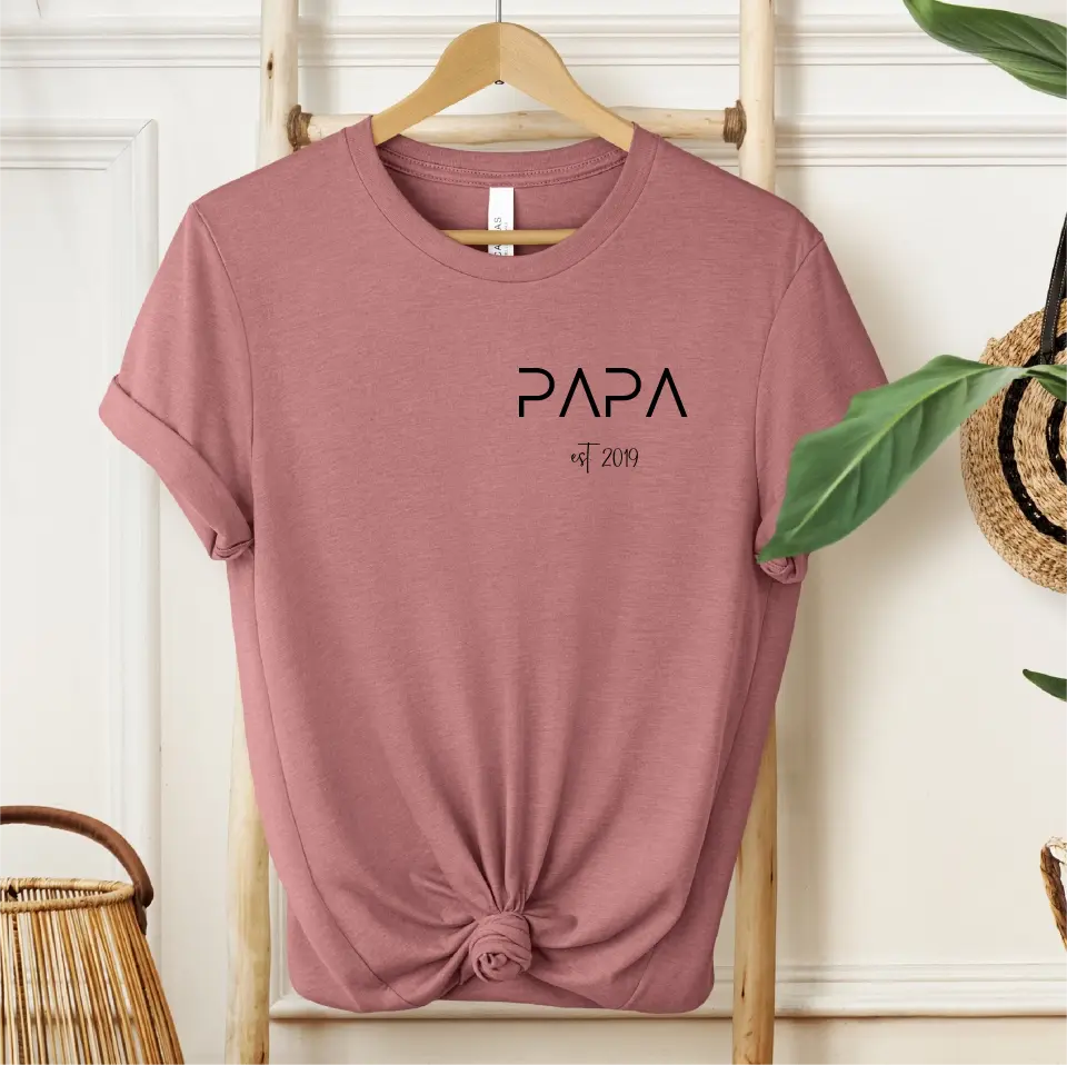 Personalisiertes T-Shirt Papa seit...