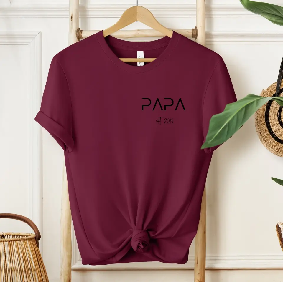 Personalisiertes T-Shirt Papa seit...
