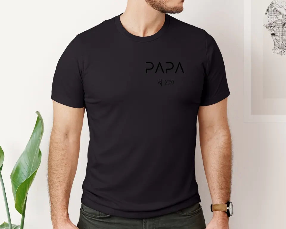 Personalisiertes T-Shirt Papa seit...