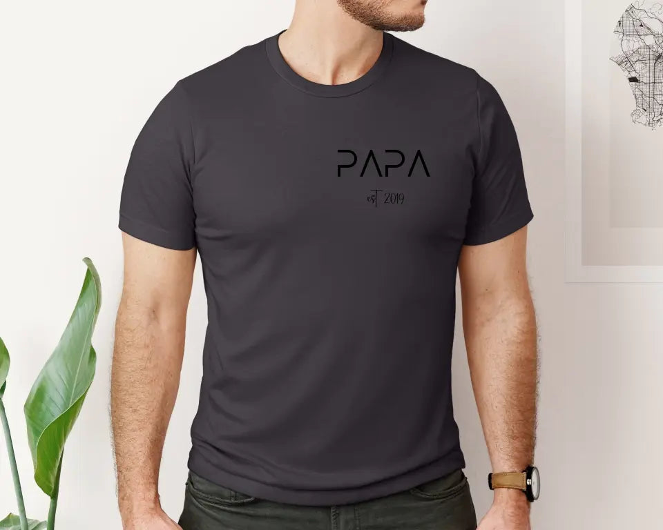 Personalisiertes T-Shirt Papa seit...