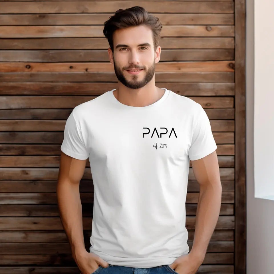 Personalisiertes T-Shirt Papa seit...