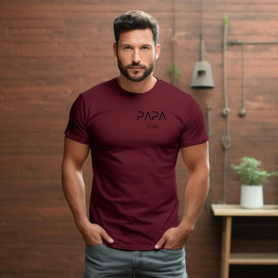 Personalisiertes T-Shirt Papa seit...