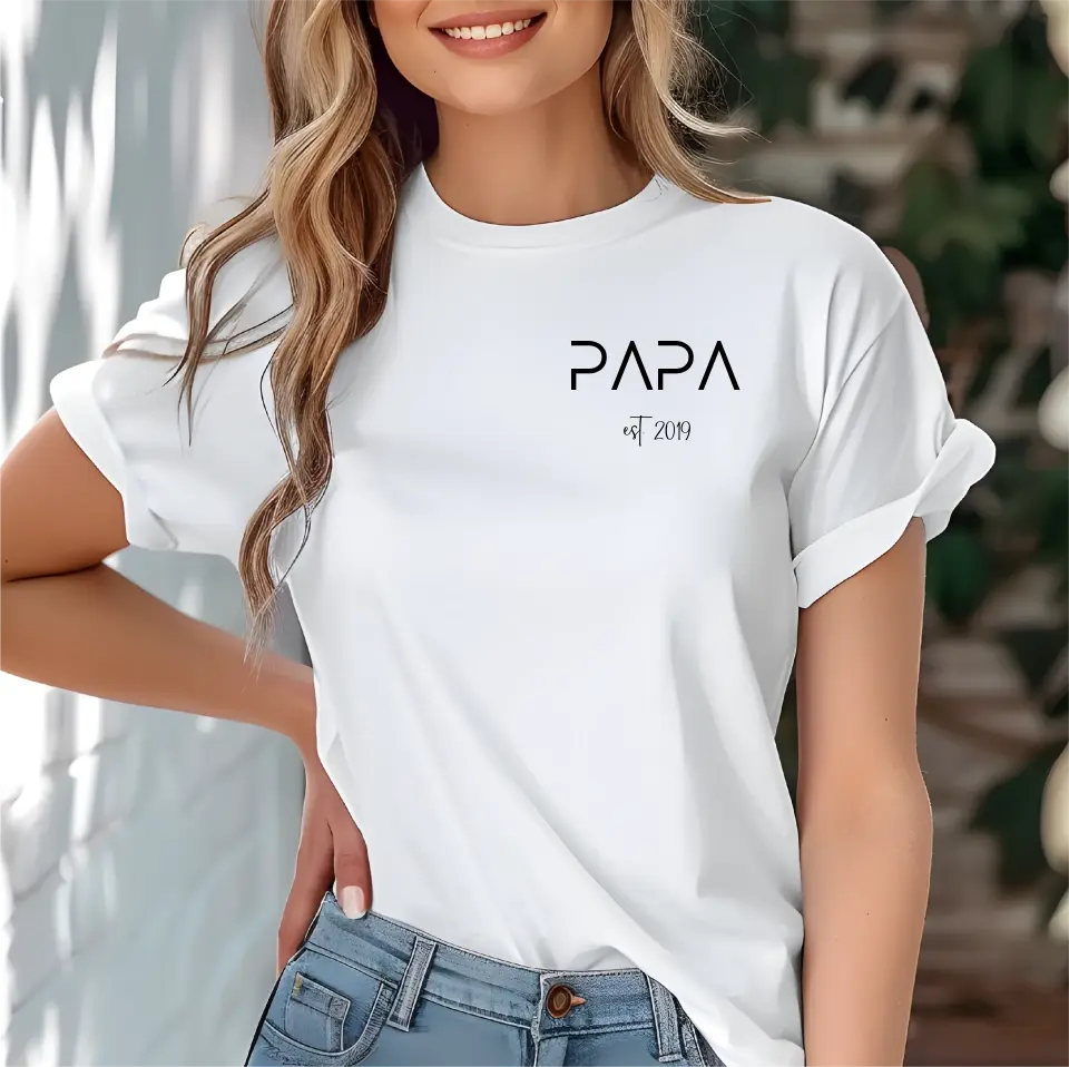 Personalisiertes T-Shirt Papa seit...