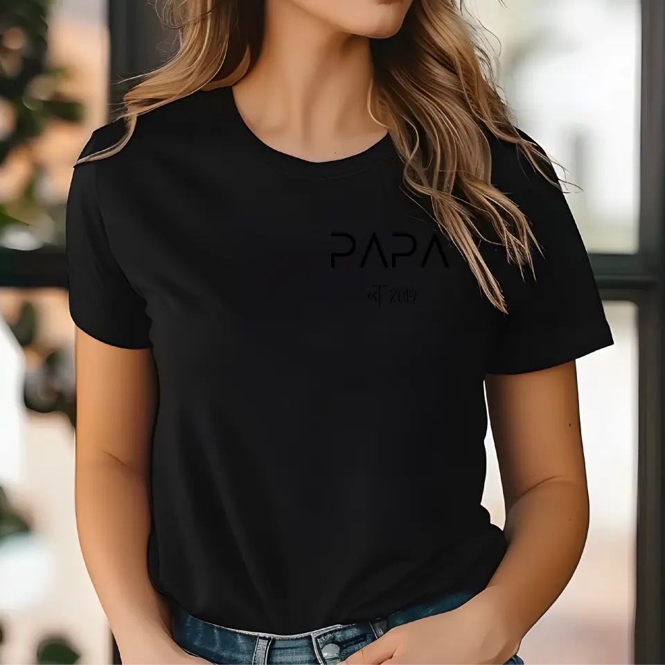 Personalisiertes T-Shirt Papa seit...