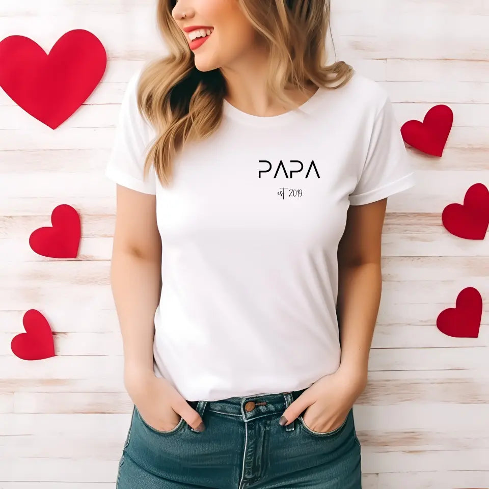 Personalisiertes T-Shirt Papa seit...