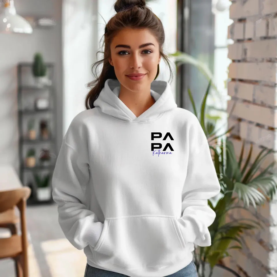 Personalisierter Hoodie Papa mit Kindername