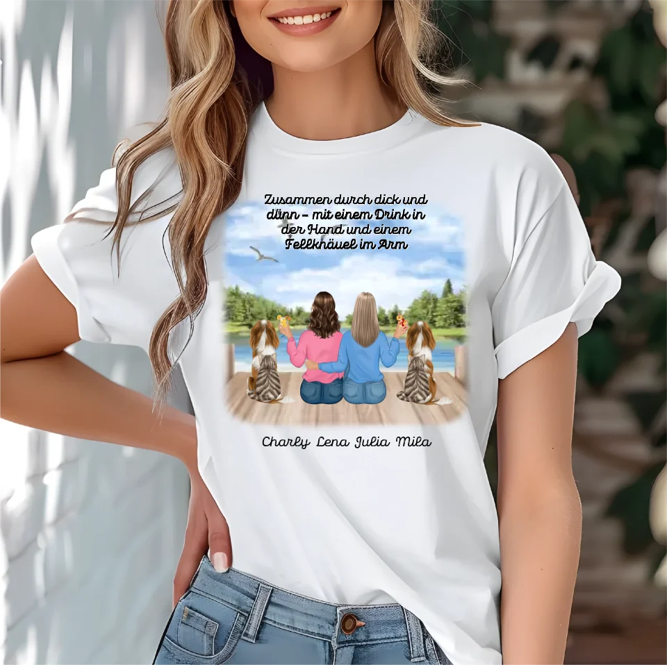 Freundinnen mit Haustier T-Shirt