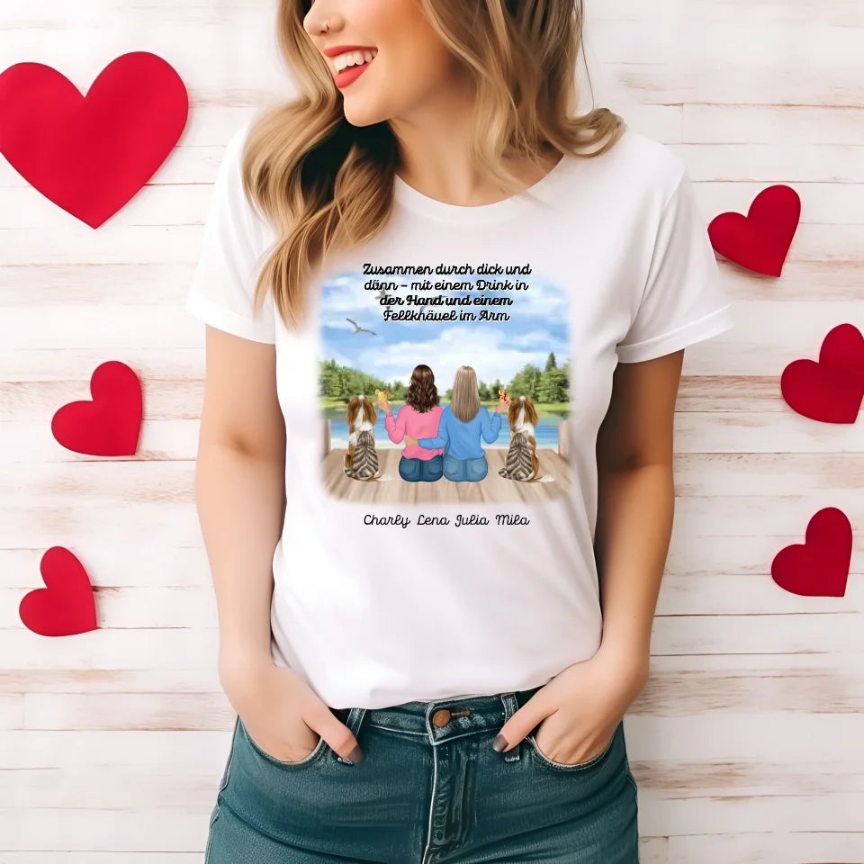 Freundinnen mit Haustier T-Shirt