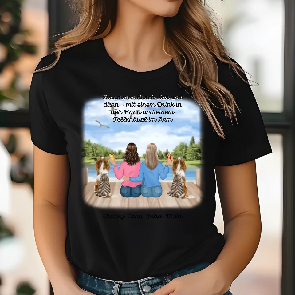Freundinnen mit Haustier T-Shirt