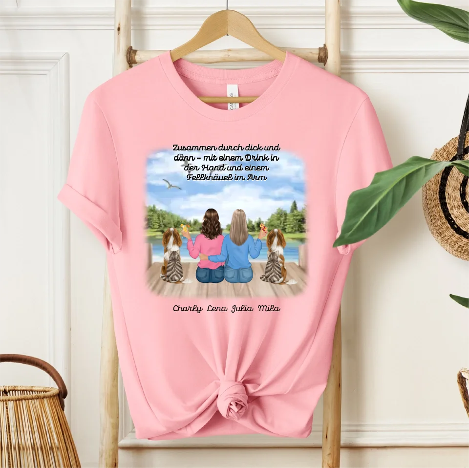 Freundinnen mit Haustier T-Shirt