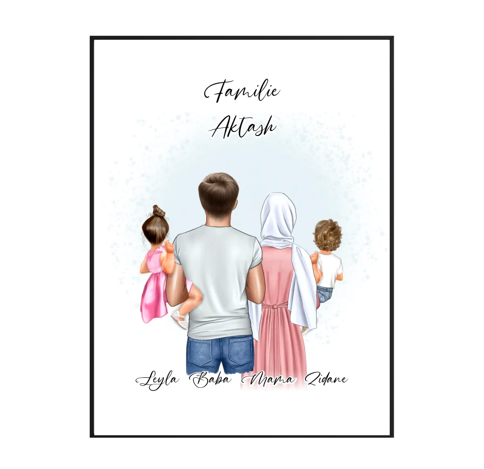 Familie mit 1-2 Kindern Poster