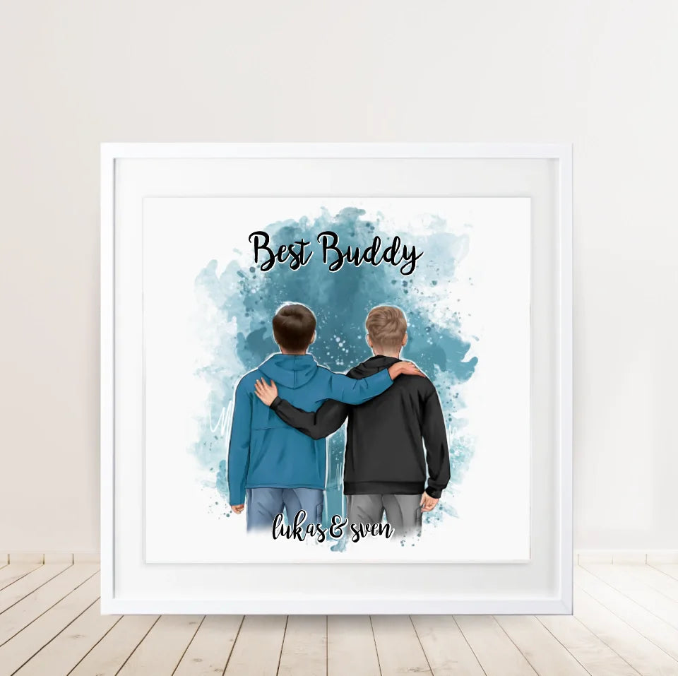 2 Freunde/Brüder Männer Poster Personalisiert