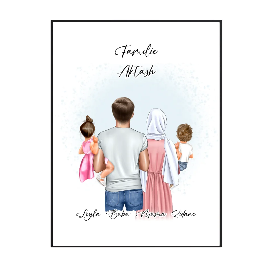 Familie mit 1-2 Kindern Poster