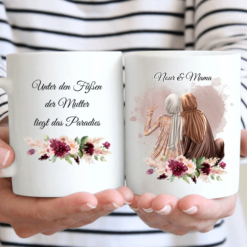 Muslim Mama & 1-3 Töchter Tasse / Thermobecher