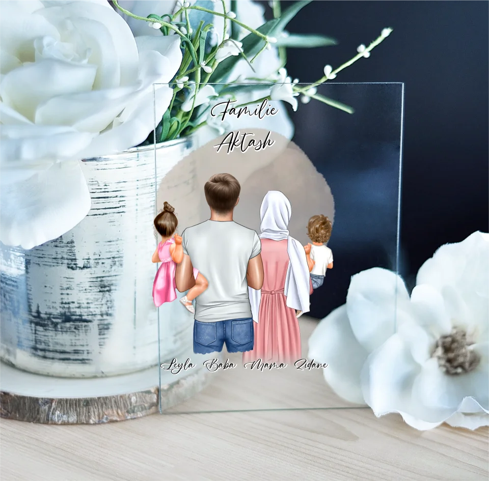 Familie mit 1-2 Kindern Acrylschild