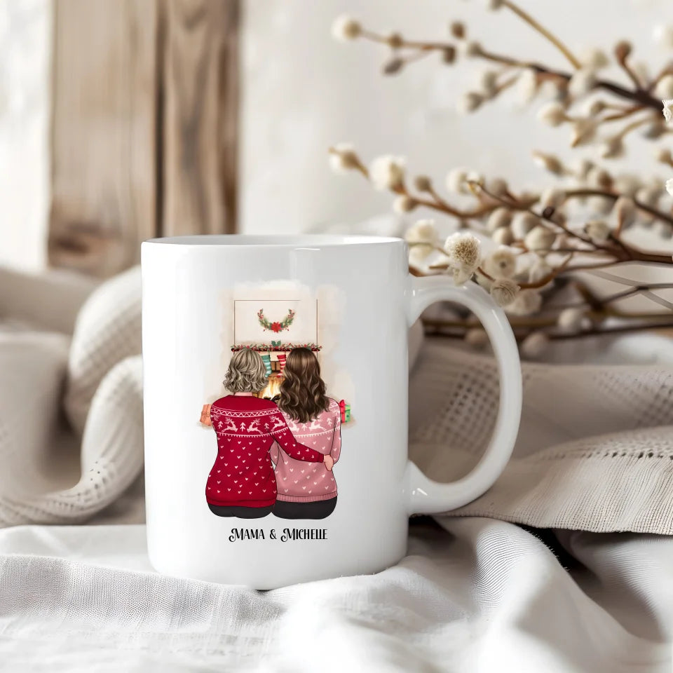 Mama & Tochter/Sohn Winter Tasse