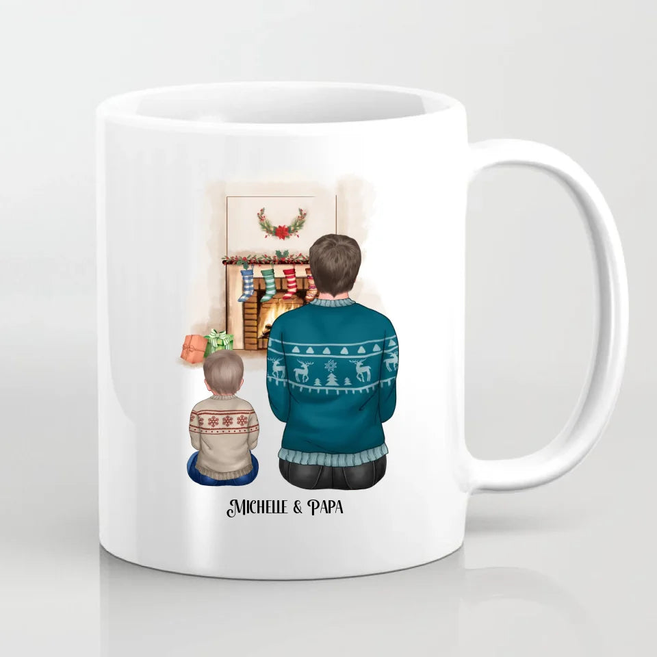 Papa & 1-3 Kinder Winter Tasse