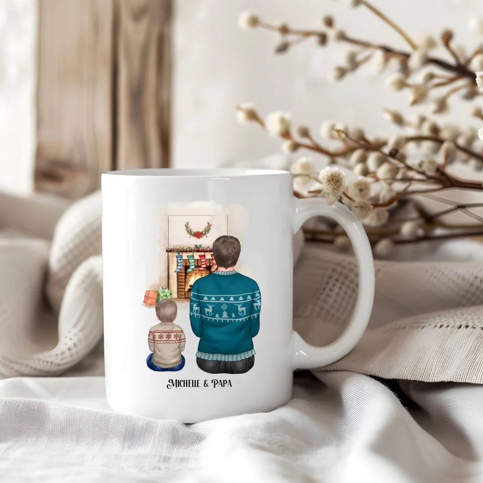 Papa & 1-3 Kinder Winter Tasse