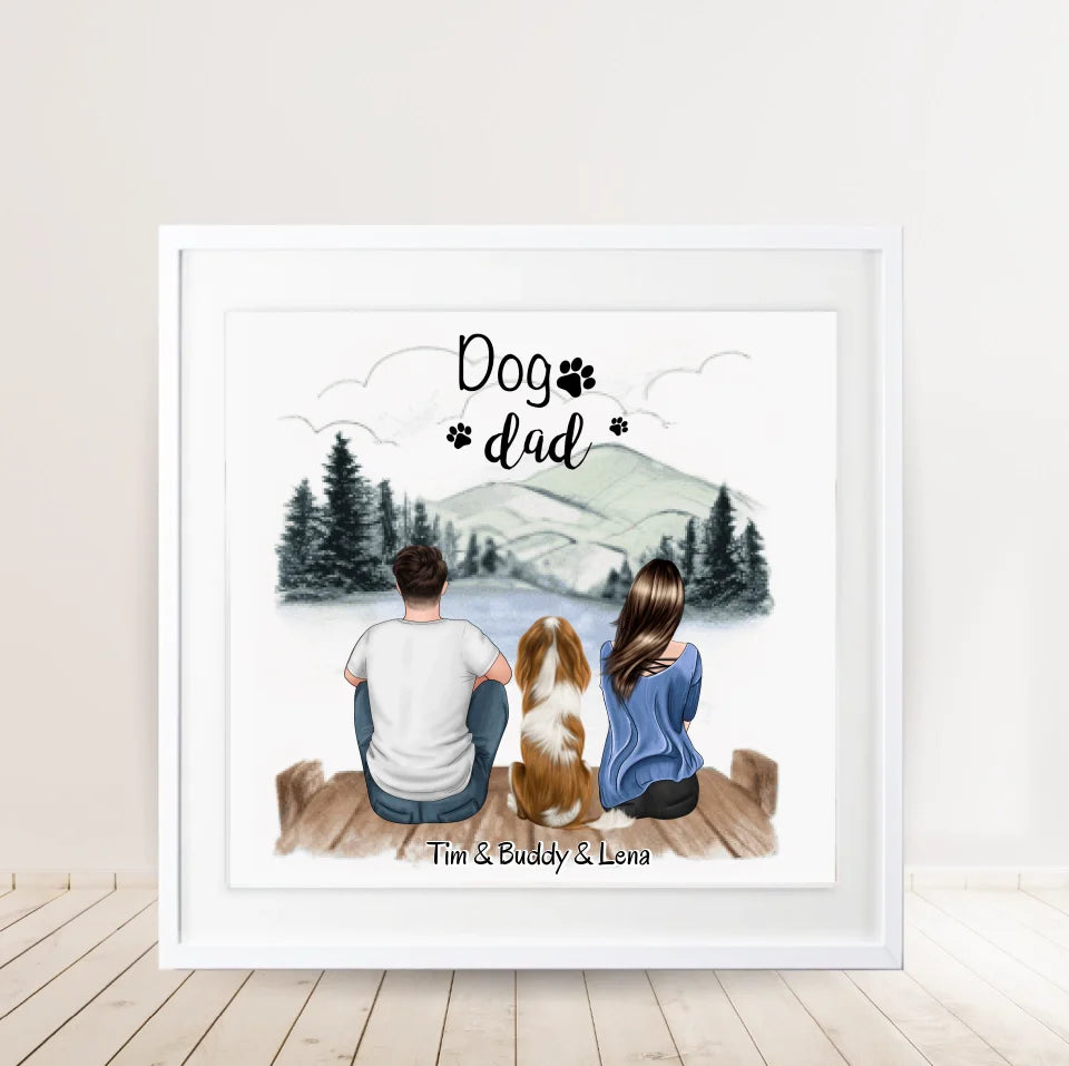 Mann & Frau mit 1-2 Haustieren Poster