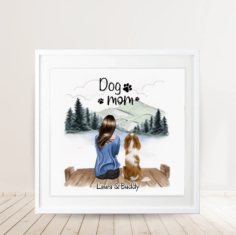 Frauchen/Herrchen mit Haustier Poster Personalisiert