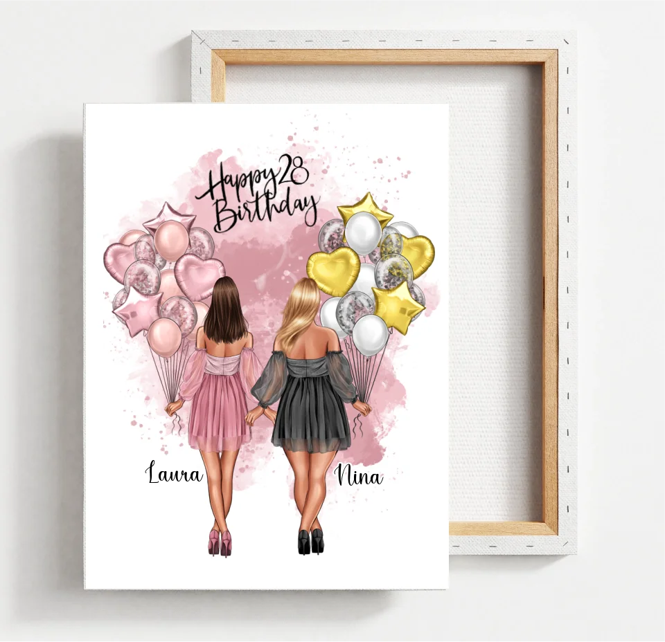 Birthday Freundinnen Poster Bestseller #1 Geschenk