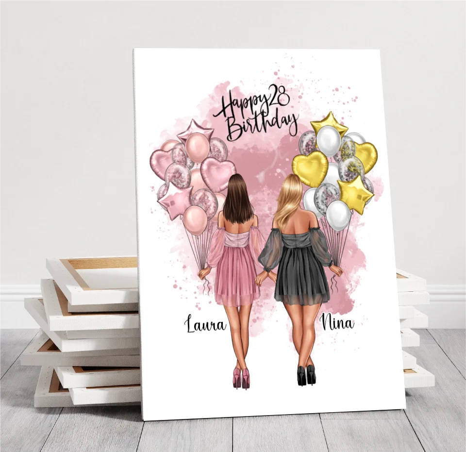 Birthday Freundinnen Poster Bestseller #1 Geschenk