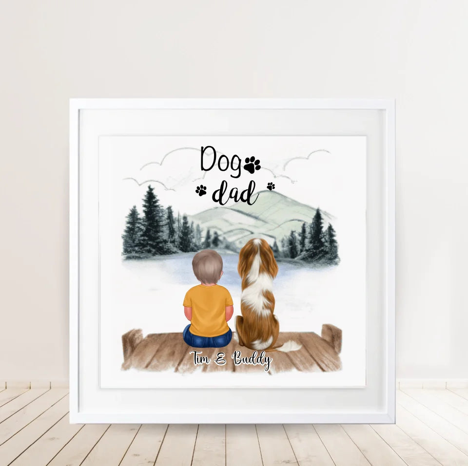 Kind mit Haustier Poster Tiere