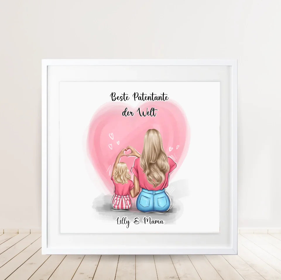 Patentante/Patenonkel Personalisierte Poster Baby Kind