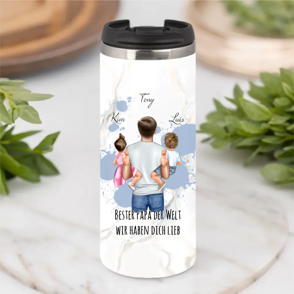 Papa & Tochter/Sohn Tasse / Thermobecher